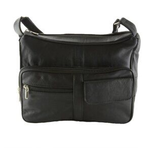 Roma Leather Women's Organizer / Purse Shoulder Bag with Multiple Pockets 3001